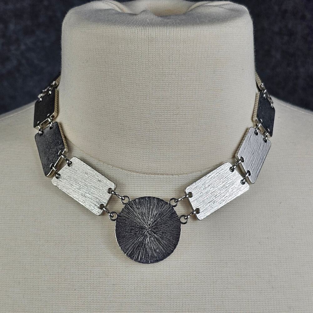 Statement Chunky Abalone Shell Inlay Necklace Adj… - image 4